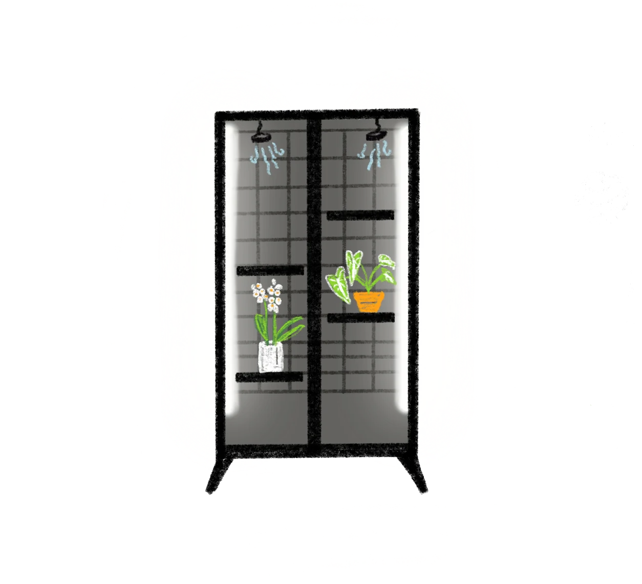 time for the fun part: the plant friends and trinkets move in.