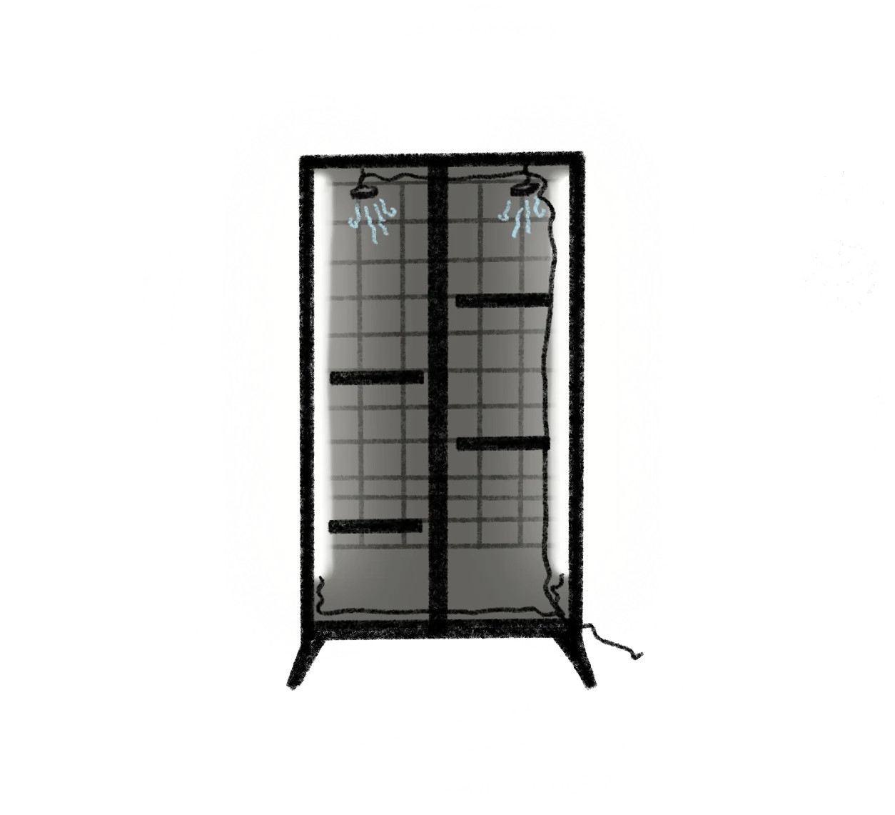 hook shelves directly onto the grid wherever plants need a home.